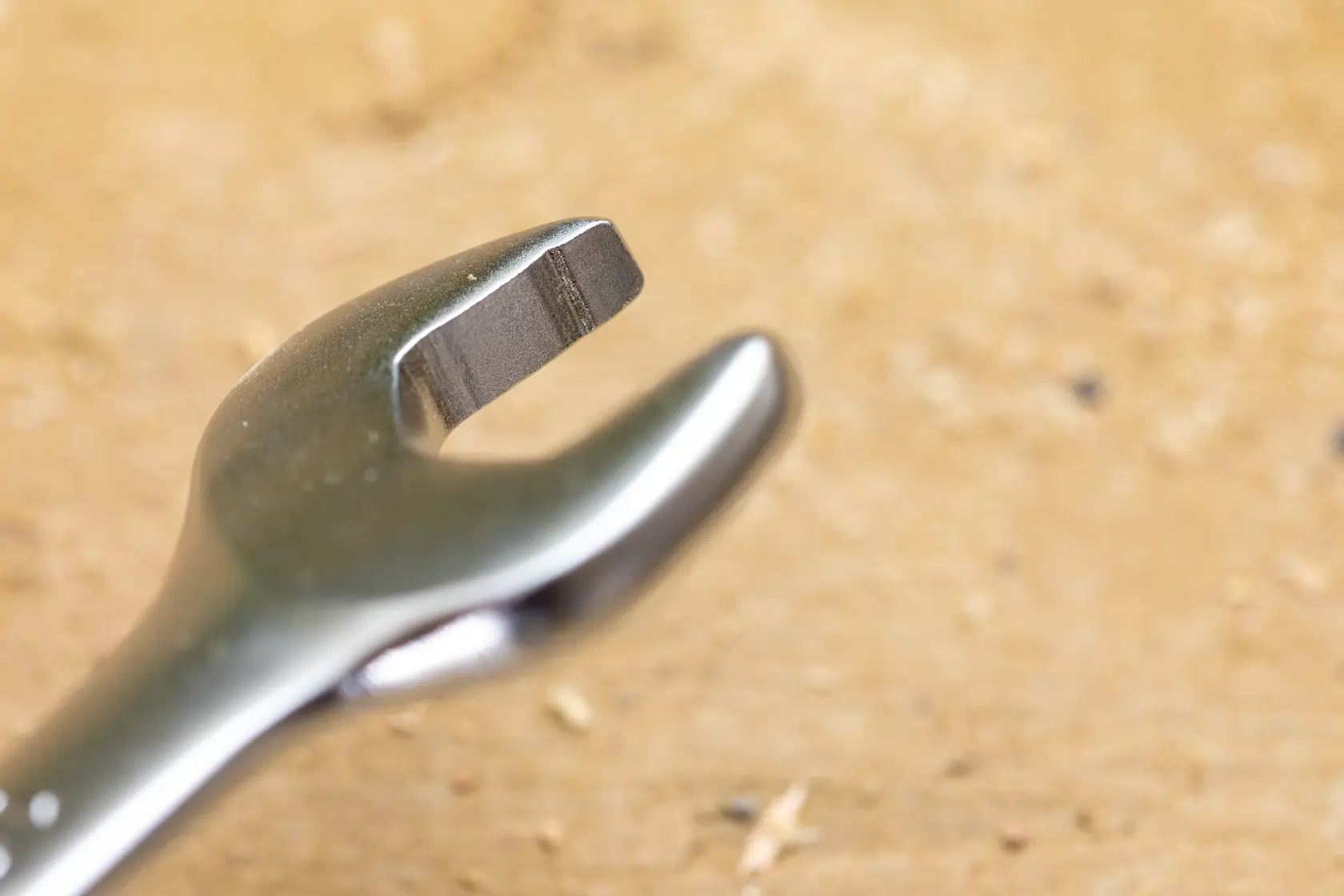 STANLEY FMMT13070-0 open-end wrench in close-up, metal finish, tool photography.
