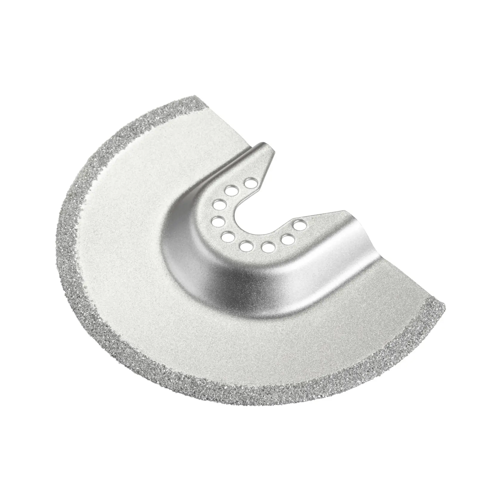 Photo de lame semi-circulaire à grain de carbure pour outil multifonction oscillant STANLEY STA26125 sur fond blanc.
